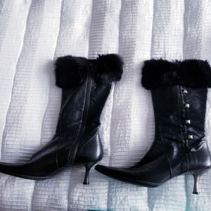 Fluxa Leather and Real Fur Boot, Made in Spain